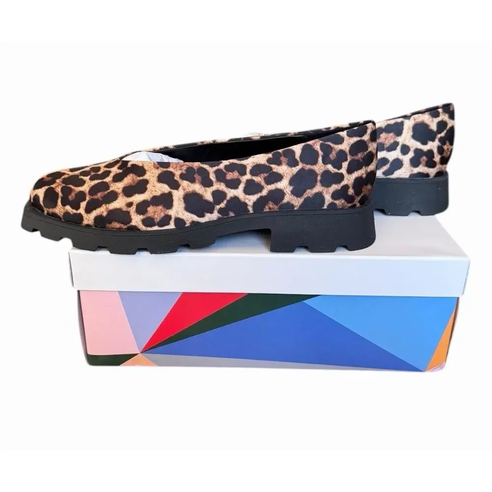 Katy Perry Collections The Daarling Leopard Satin Lug Sole Loafers Size 11 NIB
